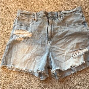 American Eagle Outfitters Light Blue Distressed Jean Shorts